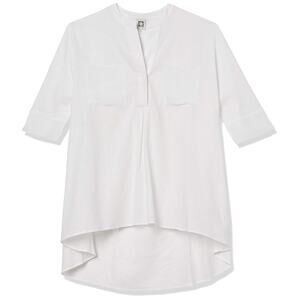 Anne Klein L Large Tunic Top Shirt Linen High Low Blouse Lagenlook Minimalist